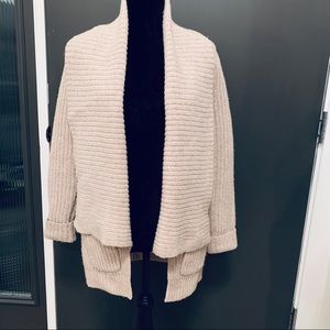 J. Crew 100% lambs wool oatmeal knit cardigan a